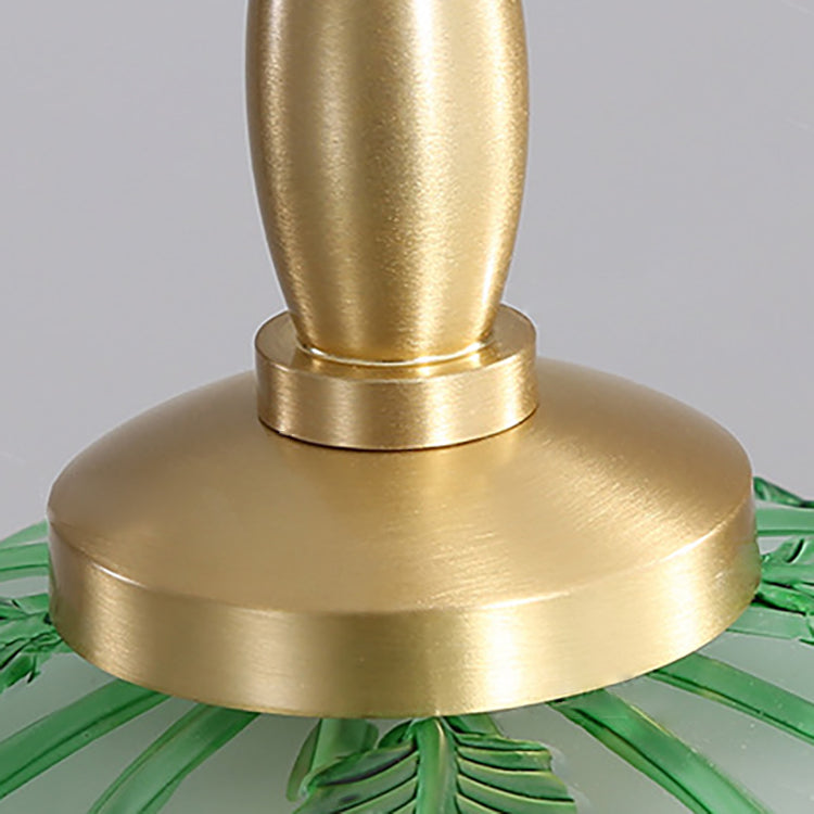 Traditionelle französische Pendelleuchte mit Schale und Blättern, Kupferglas, 1 Licht, für Esszimmer 