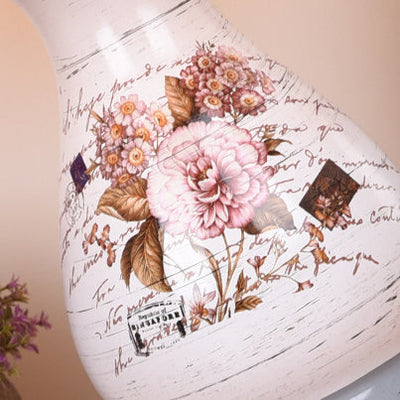 Modern Art Deco Vase Base Ceramic Cardstock 1-Light Table Lamp For Bedroom