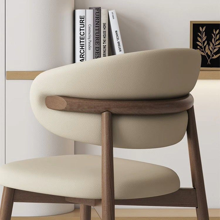 Moderna silla de comedor sin brazos de cuero nappa cuadrado nórdico contemporáneo con marco de metal para comedor 