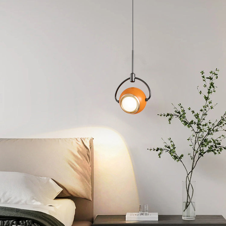 Luz colgante LED de vidrio de aluminio esférico giratorio minimalista moderno para dormitorio 
