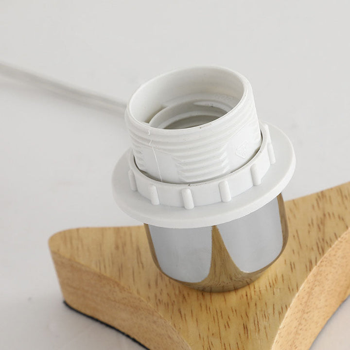 Lampe de table 1 lumière en bois ovale plissé minimaliste moderne pour chambre à coucher 