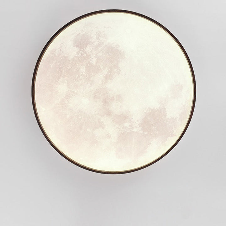 Zeitgenössische skandinavische Eisen-Plastikrunde Mond-LED-Unterputz-Deckenleuchte für Wohnzimmer 