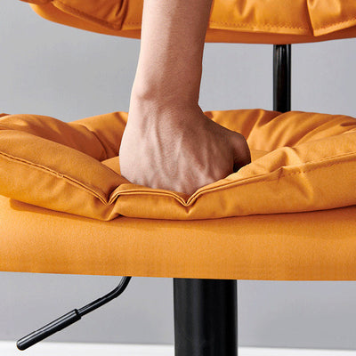 Taburete de mostrador semicircular con respaldo y reposapiés de esponja SGS de tela de simplicidad moderna para cocina 