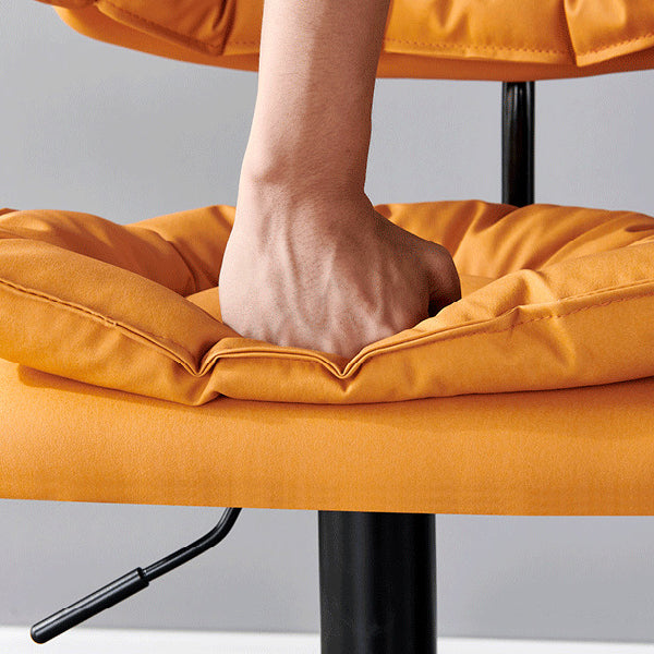 Taburete de mostrador semicircular con respaldo y reposapiés de esponja SGS de tela de simplicidad moderna para cocina 
