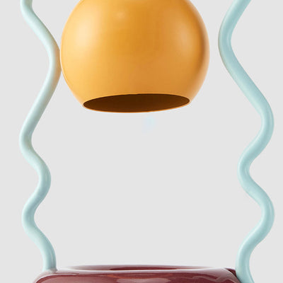 Lampe de table contemporaine en fer créatif en forme de champignon avec base en céramique à 1 lumière pour faire fondre de la cire pour chambre à coucher 