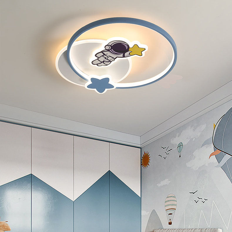 Luz de techo empotrada LED de hierro con avión acrílico creativo contemporáneo para dormitorio 