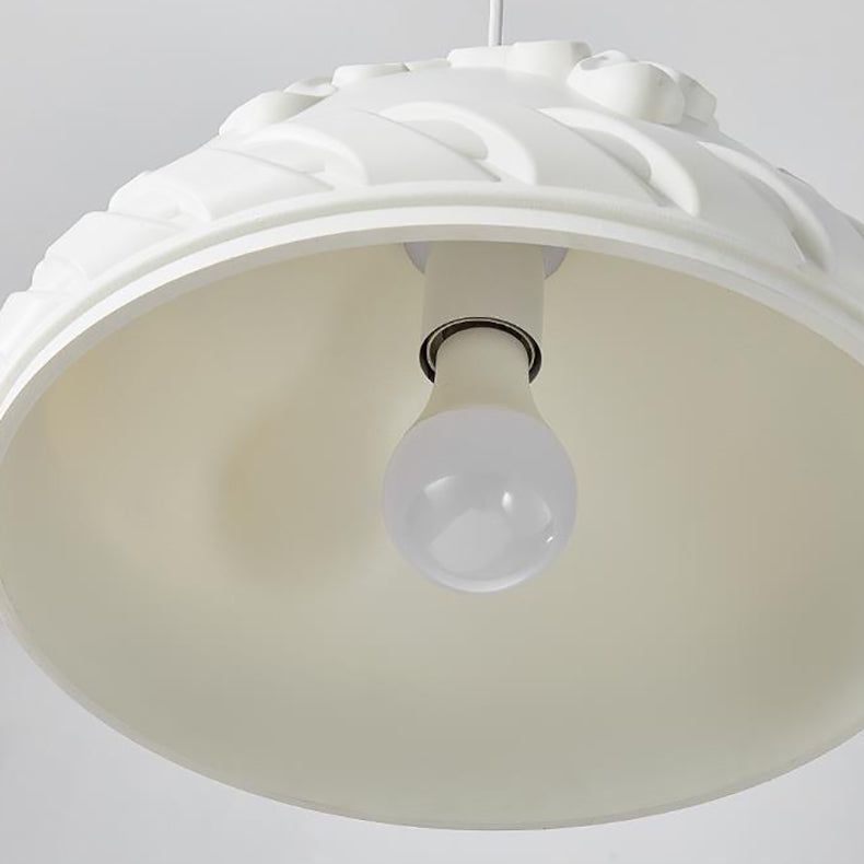 Traditionelle französische geschnitzte Harz-Halbkreis-Pendelleuchte mit 1 Licht für Wohnzimmer 