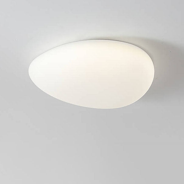 Nordic Minimalist Cobblestone PE Lampshade LED Flush Mount Ceiling Light