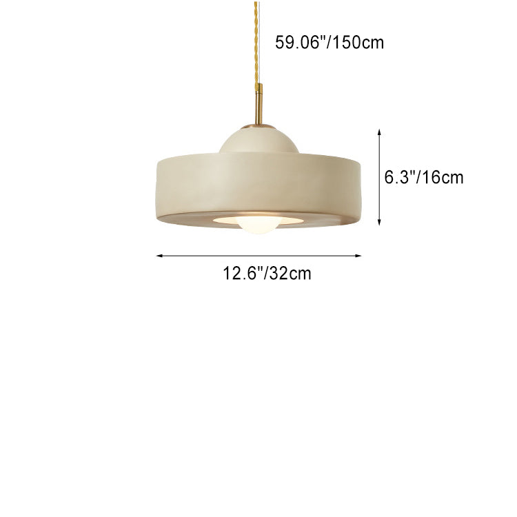 Moderne minimalistische Zylinder Harz Eisen 1-Licht Pendelleuchte für Wohnzimmer 