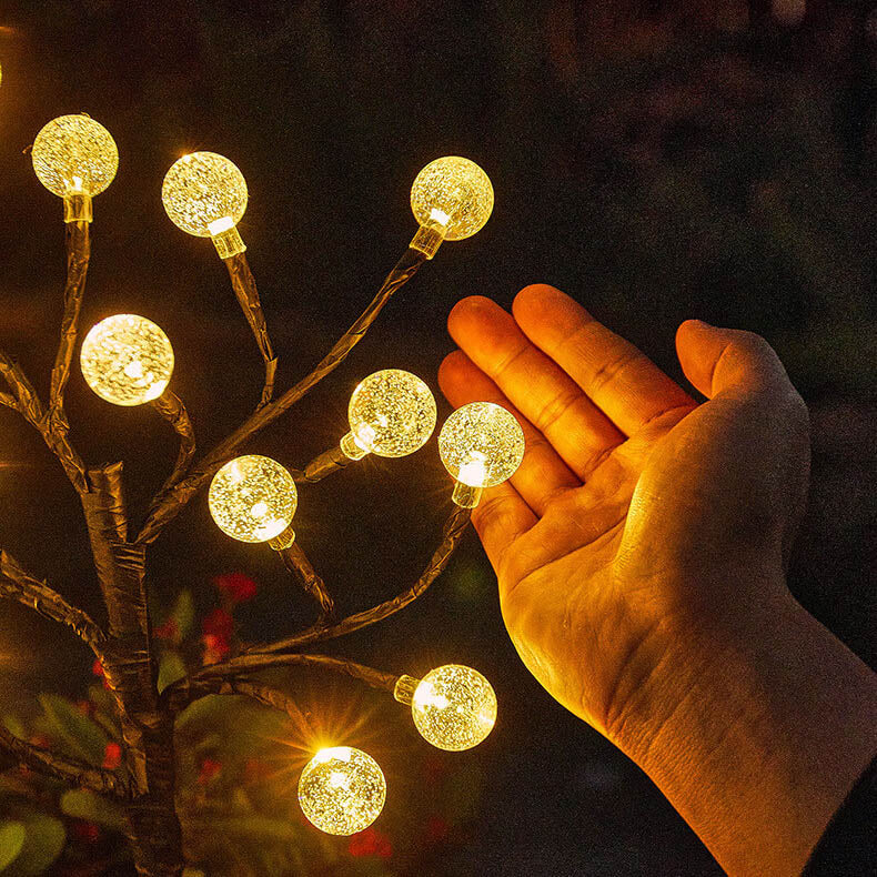 Lampe de jardin LED décorative à branche en cristal ABS simple et moderne solaire 