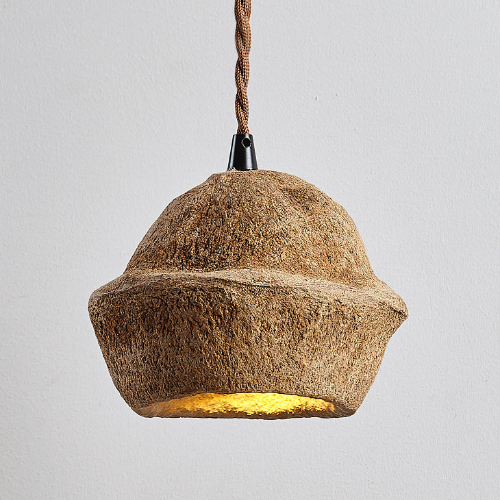 Design traditionnel japonais de coquille de fruit naturel 1-luminaire suspendu pour salle à manger 