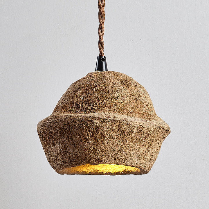 Design traditionnel japonais de coquille de fruit naturel 1-luminaire suspendu pour salle à manger 