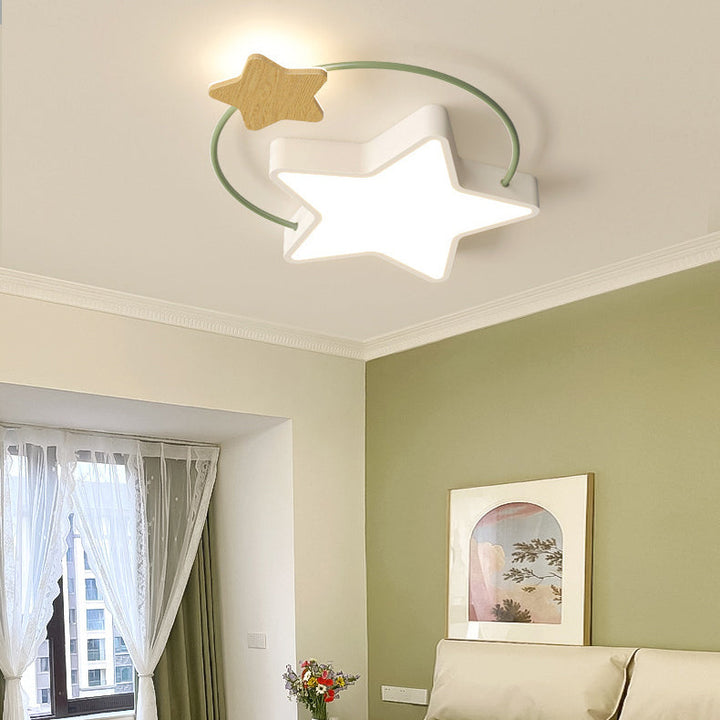 Zeitgenössische skandinavische Eisen Pentagramm Kreis Ring Acryl LED Unterputz Deckenleuchte für Wohnzimmer 