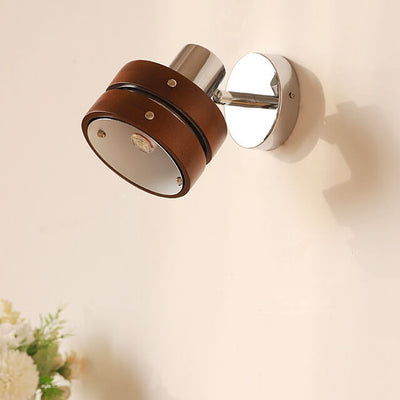 Applique murale japonaise rétro en fer noyer avec bras de lampe à 1 lumière 