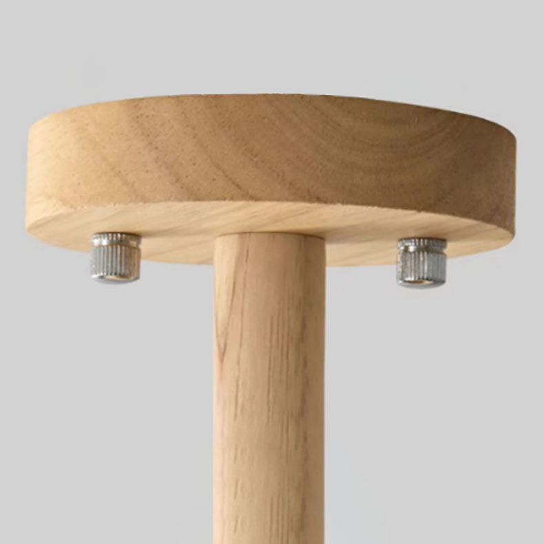 Monture de plafond semi-encastrée à 1 lumière en bois de caoutchouc de simplicité moderne PE citrouille ronde pour couloir 