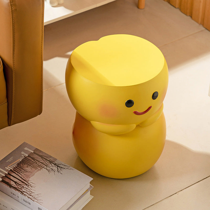 Mesa de café de resina con diseño contemporáneo de sandía amarilla y durazno para sala de estar 