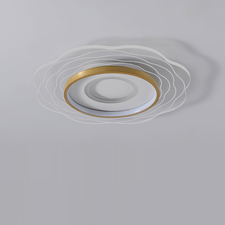 Plafonnier LED en aluminium acrylique minimaliste moderne avec motif floral pour salon 
