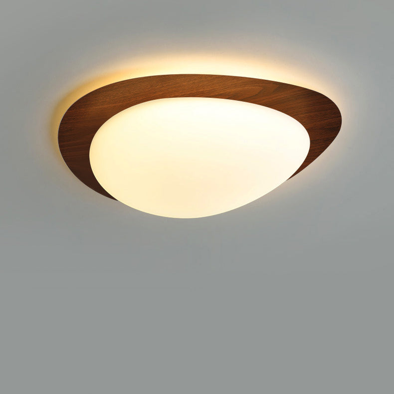 Contemporary Scandinavian Pebble Shape Iron Acrylic LED Flush Mount Ceiling Light For Bedroom