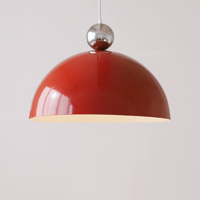 French Retro Semi-Circular Iron 1-Light Pendant Light