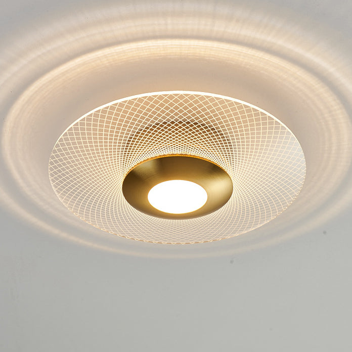 Luz de techo LED semi-empotrada moderna minimalista redonda cuadrada de flores de acrílico y metal para dormitorio 