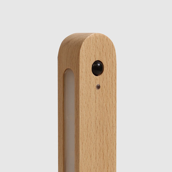 Lampe murale moderne minimaliste à bandes de bois magnétique LED USB avec détecteur de mouvement pour chambre 
