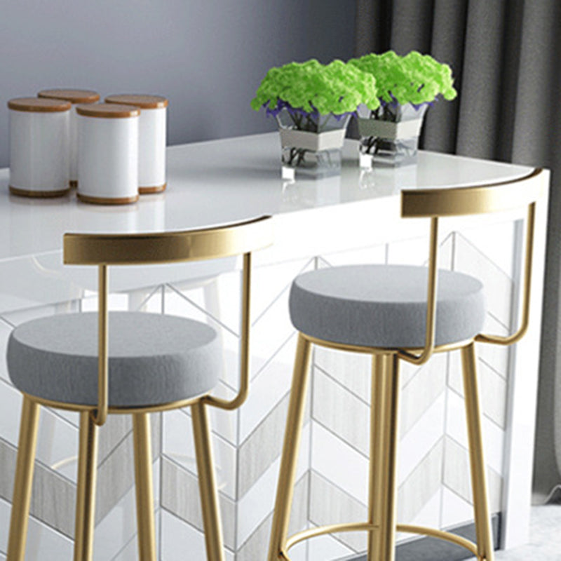 Tabouret de bar rond en fer minimaliste moderne avec dossier et repose-pieds pour cuisine 