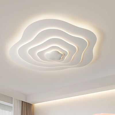 Plafonnier LED en résine nuage crème minimaliste moderne avec montage affleurant pour chambre 