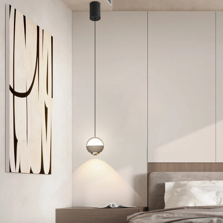 Moderne Einfachheit Ball Aluminium Acrylglas LED Pendelleuchte Liftable Für Nachttisch 
