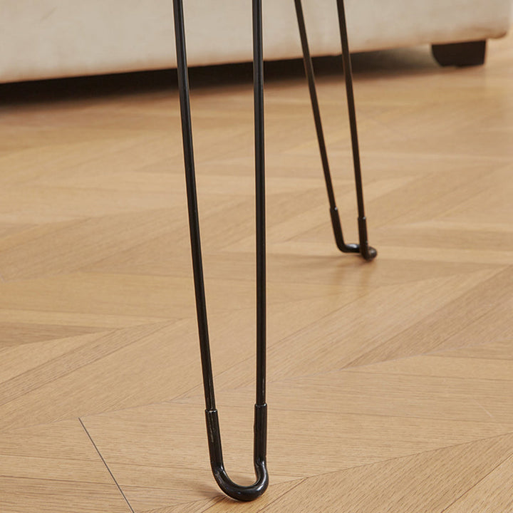Table basse moderne minimaliste ronde en acier au carbone PP pliable pour salon 