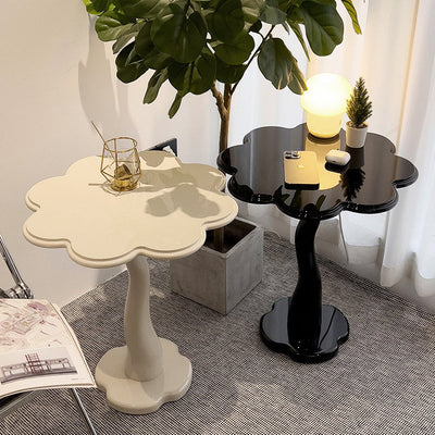 Table d'appoint en bois et fer avec design traditionnel de pétales ronds pour salon 