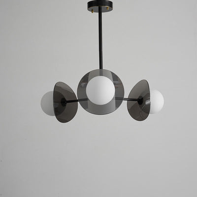 Modern Minimalist Orb All Copper Glass 3/5/8 Light Chandelier For Living Room