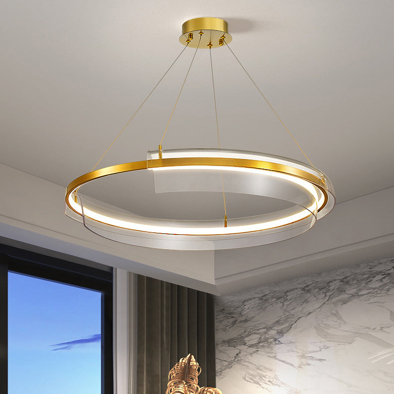 Zeitgenössischer nordischer runder quadratischer Rohrmetallacryl-LED-Kronleuchter für Wohnzimmer 
