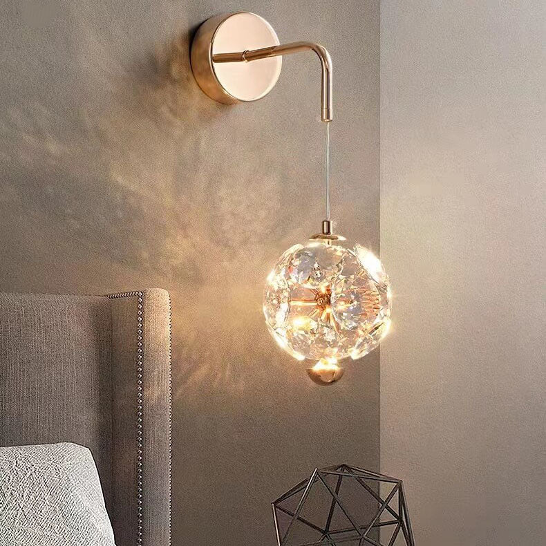 مصباح حائط كريستال LED حديث فاخر لغرفة النوم 