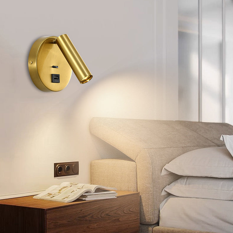 مصباح حائط LED أسطواني دوار من الألومنيوم والحديد بتصميم حديث بسيط لغر ...