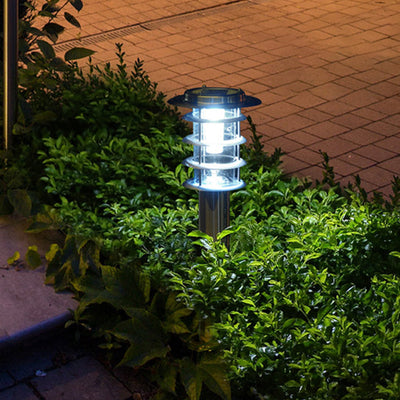ضوء حديقة LED مقاوم للماء يعمل بالطاقة الشمسية من الفولاذ المقاوم للصدأ الصناعي المعاصر للاستخدام الخارجي في الفناء 