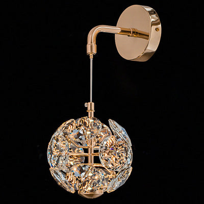 Zeitgenössische Luxus Kristall Hardware Runde Schatten Löwenzahn Design LED Wand Leuchte Lampe Für Wohnzimmer 