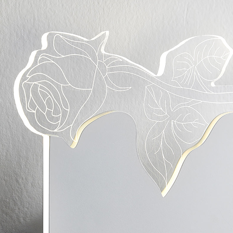 Moderne Art Deco Acryl Rose Blume Schatten LED Wand Leuchte Lampe Für Wohnzimmer 