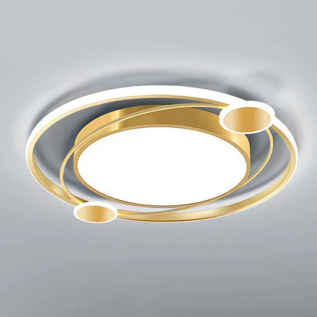 Plafonnier LED rond en fer acrylique de simplicité moderne pour chambre à coucher 