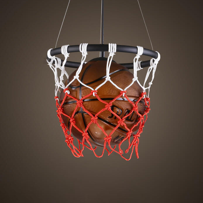 Moderne kreative Basketball Eisen Glas Mesh Seil 1-Licht Pendelleuchte 