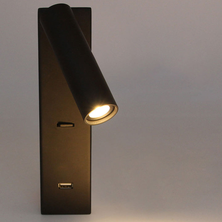 モダン ミッドセンチュリー ハーフシリンダー アイアン アルミニウム USB LED ウォール スコンスランプ 寝室用 