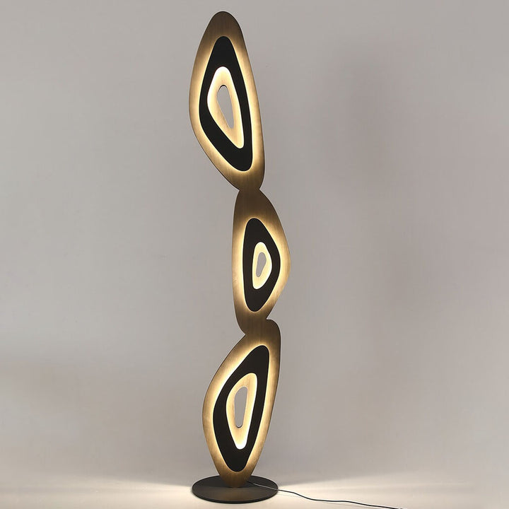 Moderne minimalistische Stehlampe mit Acrylblättern, Schatten und LED auf Hardwarebasis 