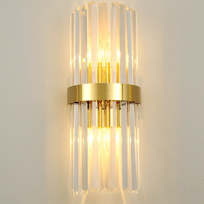 Nordic Creative Stainless Steel 2-Light Crystal Wall Sconce Lamp