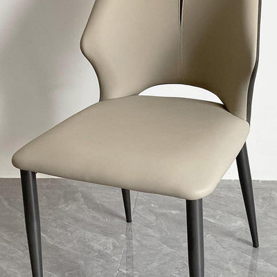 Zeitgenössischer Luxus Esszimmerstuhl aus quadratischem Mikrofaserleder und Karbonstahl mit Rückenlehne für das Esszimmer 