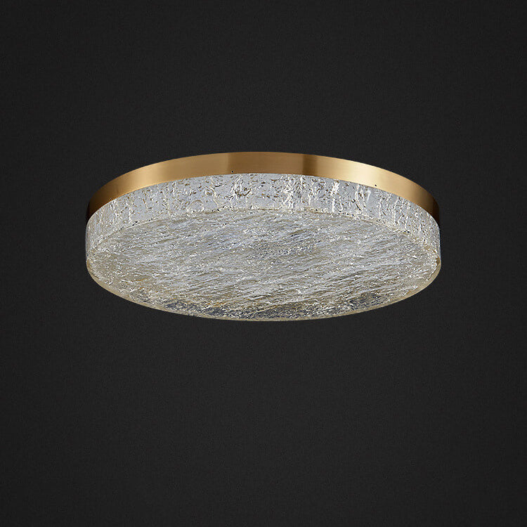 Modern Light Luxury Copper Circle LED Flush Mount Ceiling Light