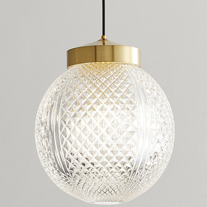 Lumière Nordique de Luxe Simple Boule de Verre Suspension à 1 Lumière 