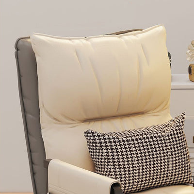 Moderner minimalistischer rechteckiger Leder-Stahlstuhl mit Rückenlehne und Armlehne für das Wohnzimmer 