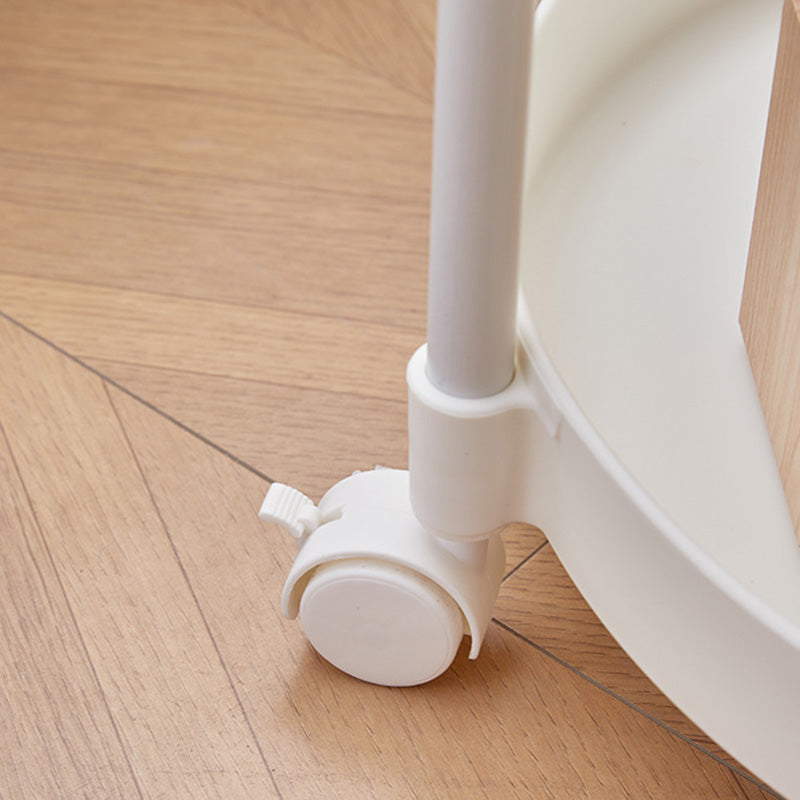 Moderner minimalistischer runder Couchtisch aus PP und Carbonstahl, drehbar, mit zwei Ebenen, für das Wohnzimmer 