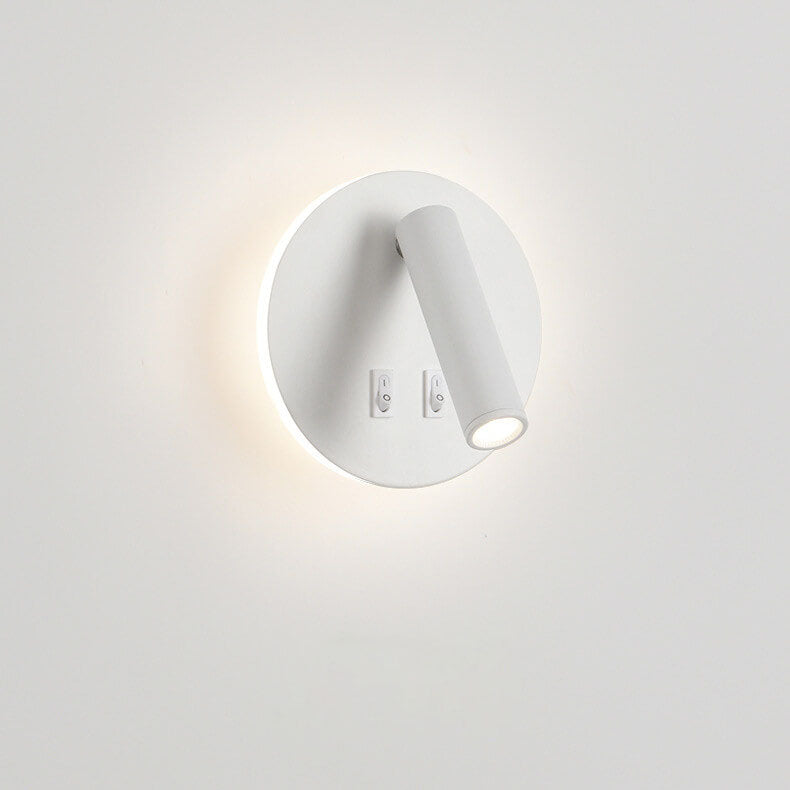 مصباح حائط LED دائري من الألومنيوم والحديد بتصميم بسيط وحديث لغرفة النوم 