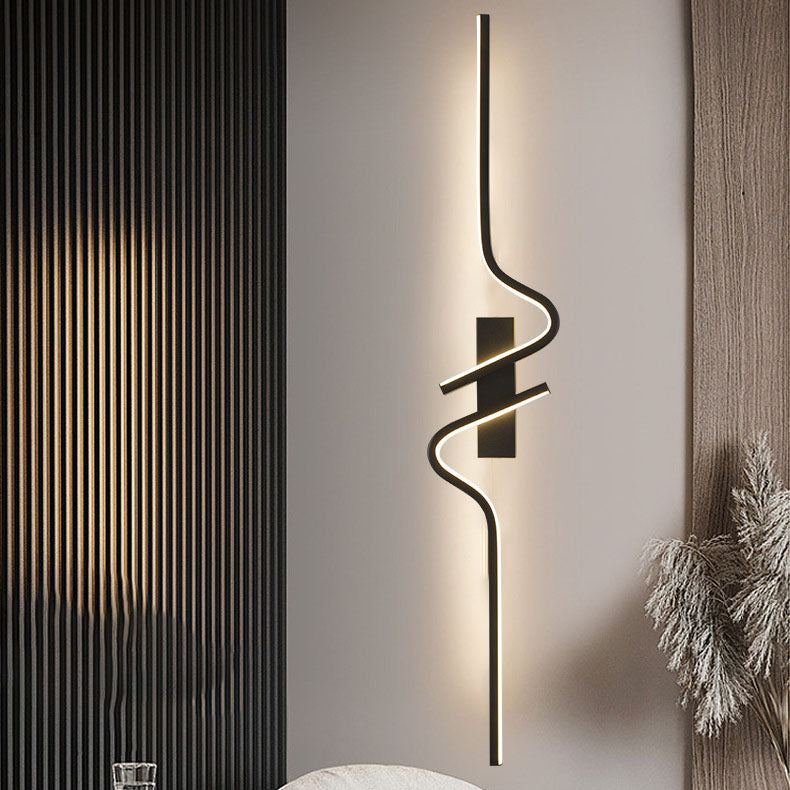 Zeitgenössische kreative Streifen Aluminium Silikongel LED Wandleuchte Lampe für Wohnzimmer 