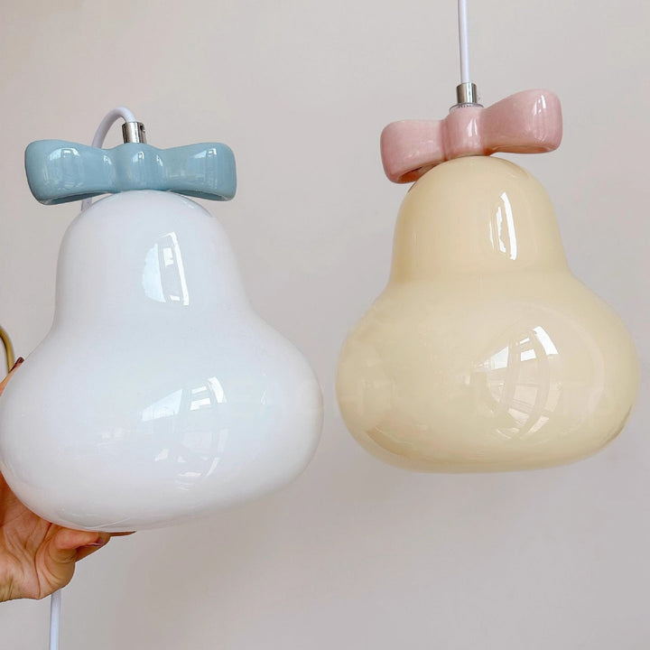 Moderne Art déco Bow Bells Fer Céramique Verre Suspension 1 Lumière Pour Salon 